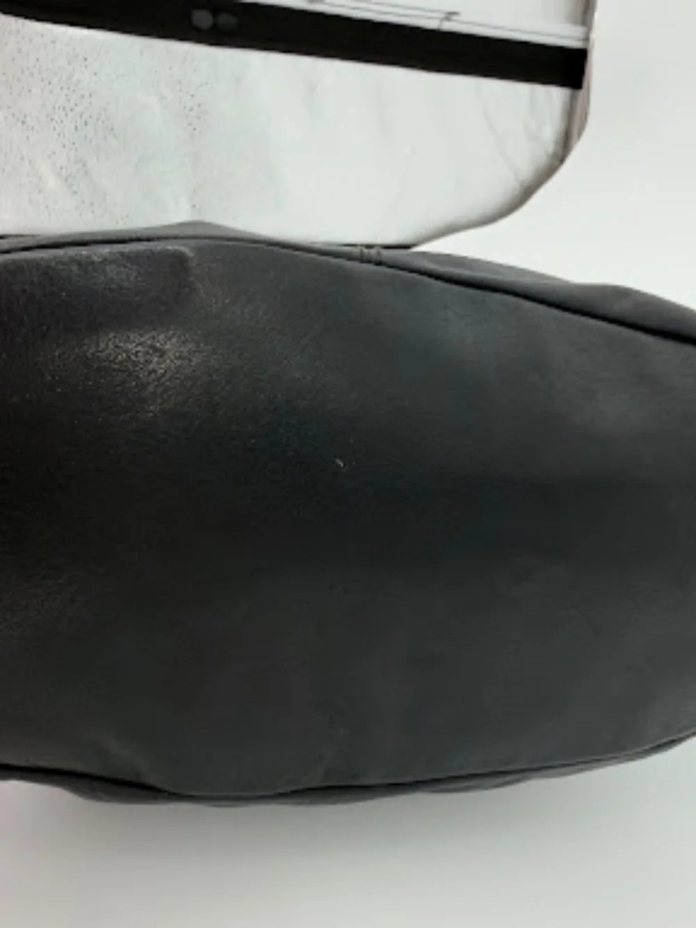 Vintage Saddle River Black Soft Glove Leather Knotted Strap Crossbody Bag